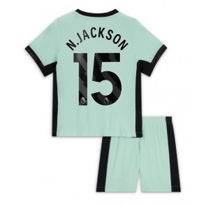 Chelsea Nicolas Jackson #15 Tredjeställ Barn 2023-24 Kortärmad (+ Korta byxor)